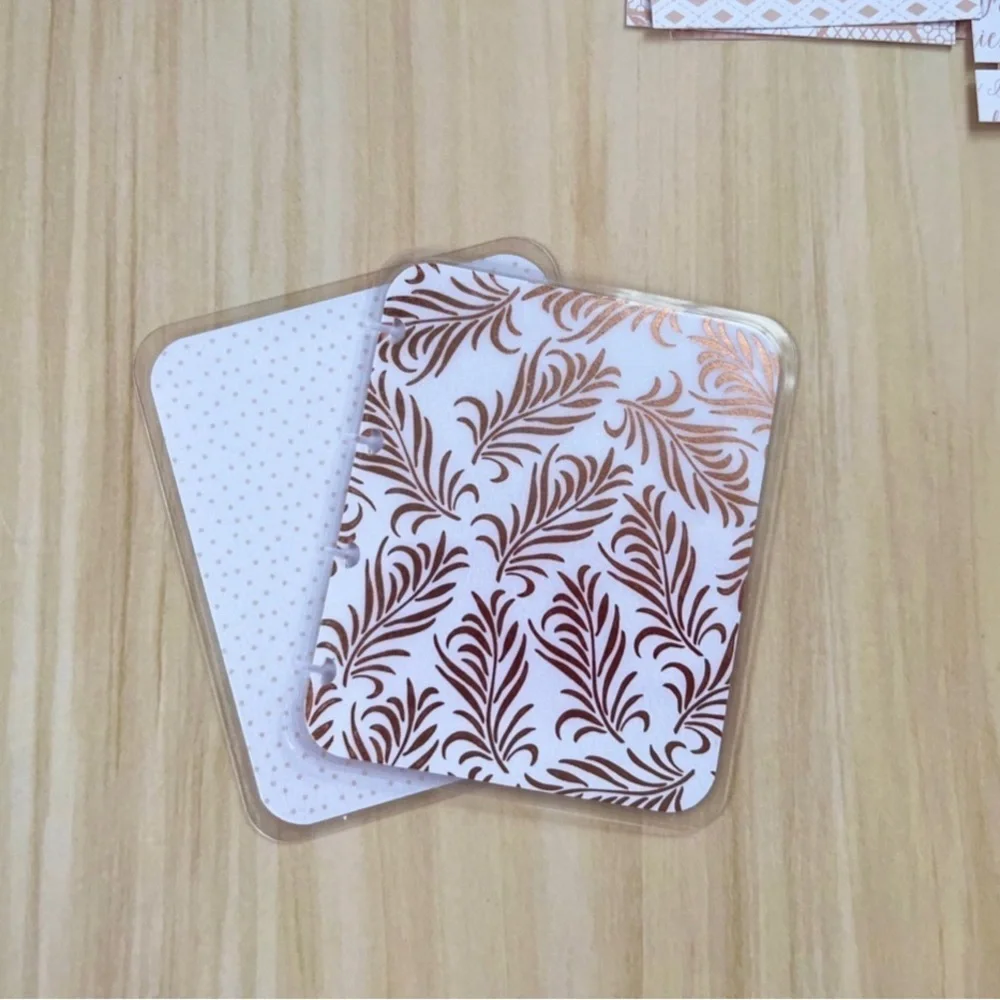 Happy planner micro notes weekly layout rose gold leaves